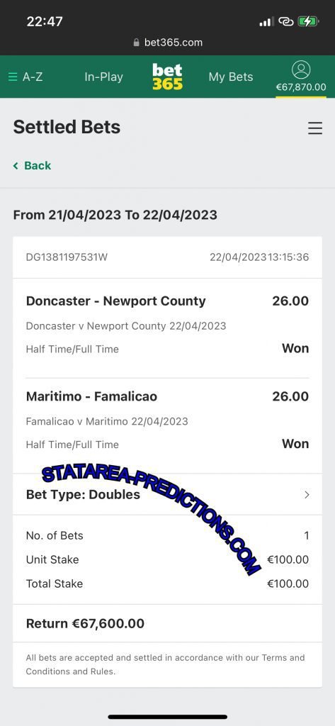 OLD STATAREA HT FT DOUBLE FIXED MATCHES WIN