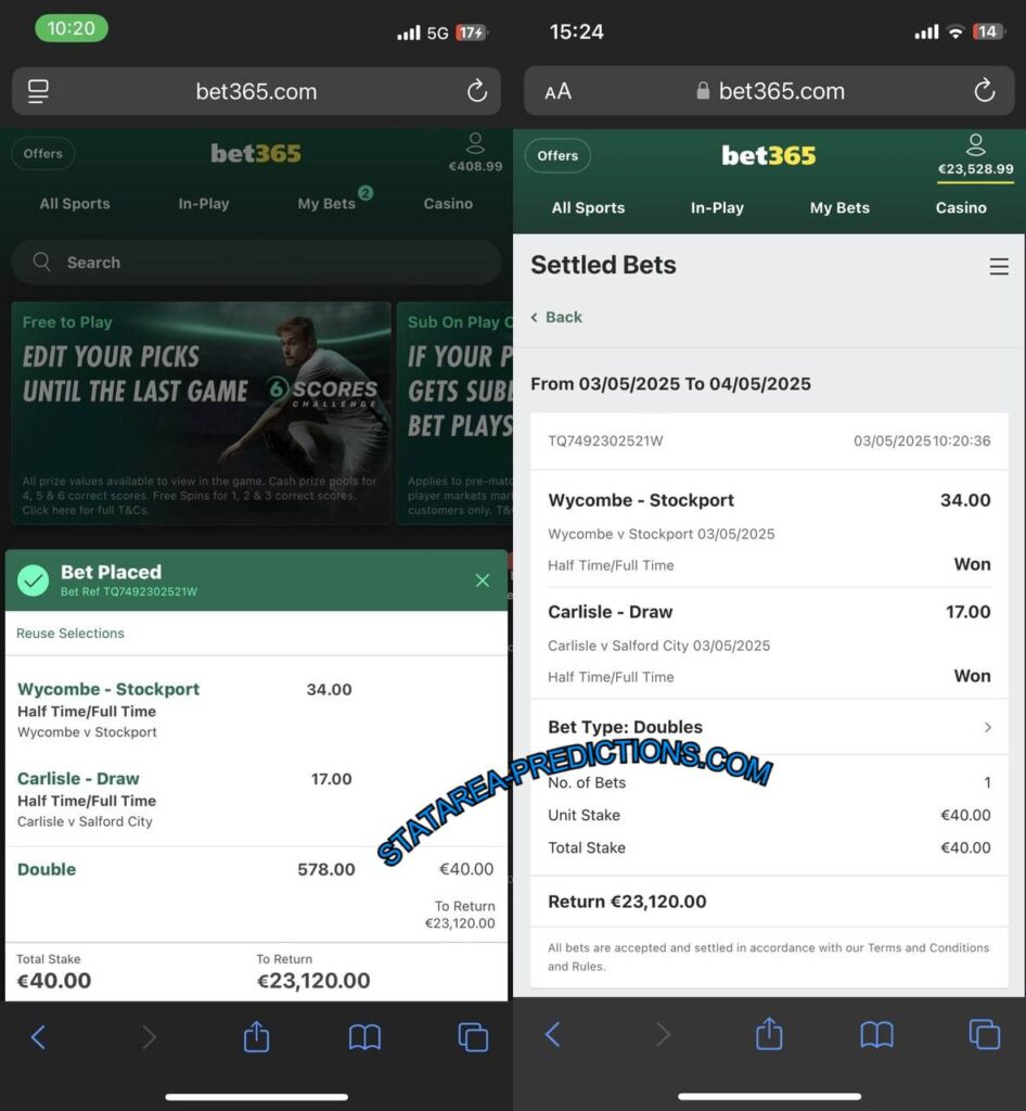 STATAREA FIXED MATCH HTFT TIPS
