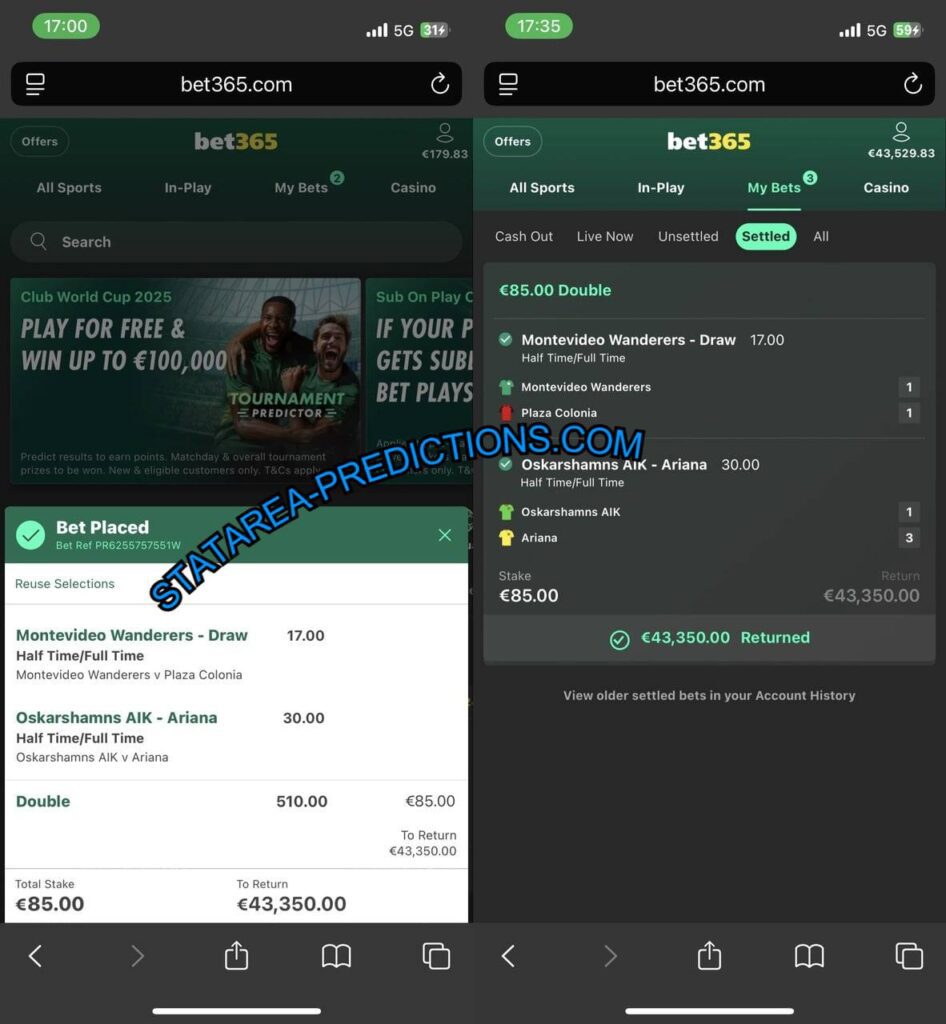 STATAREA HALFTIME FULLTIME FIXED MATCHES TIPS