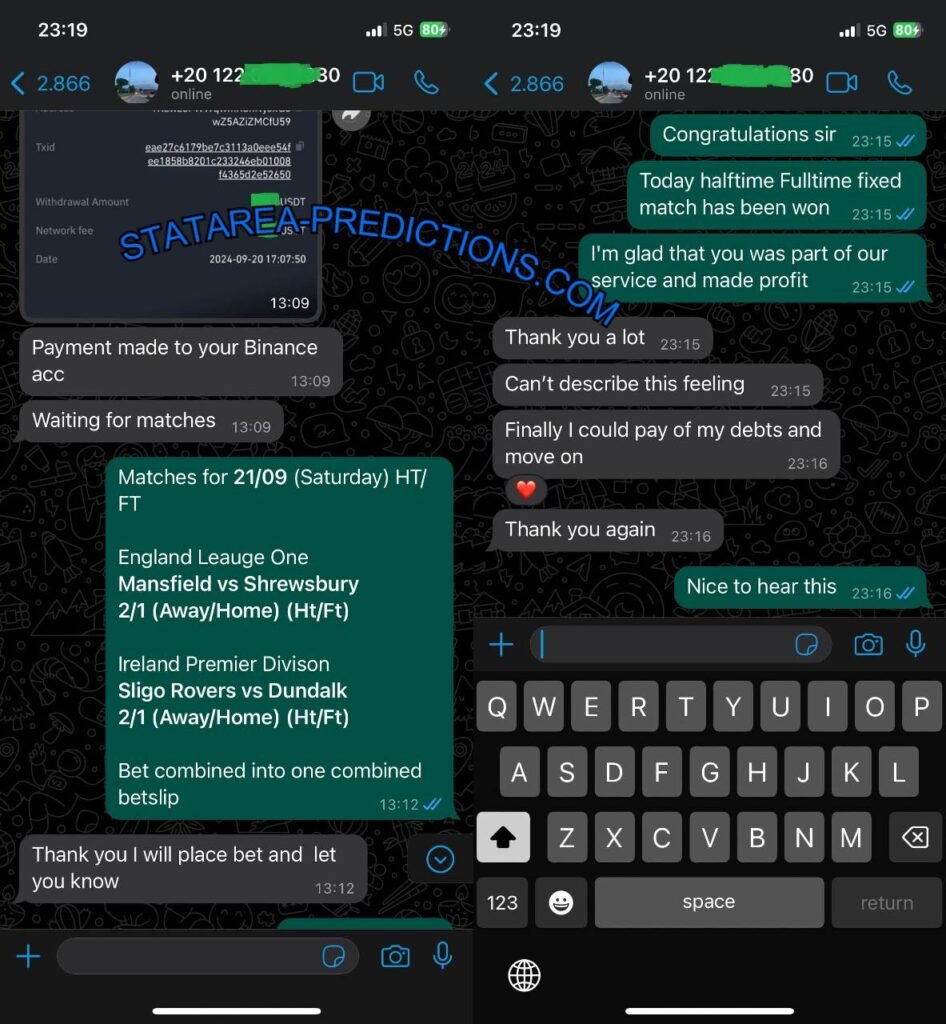 STATAREA WHATSAPP FIXED MATCH TIPS