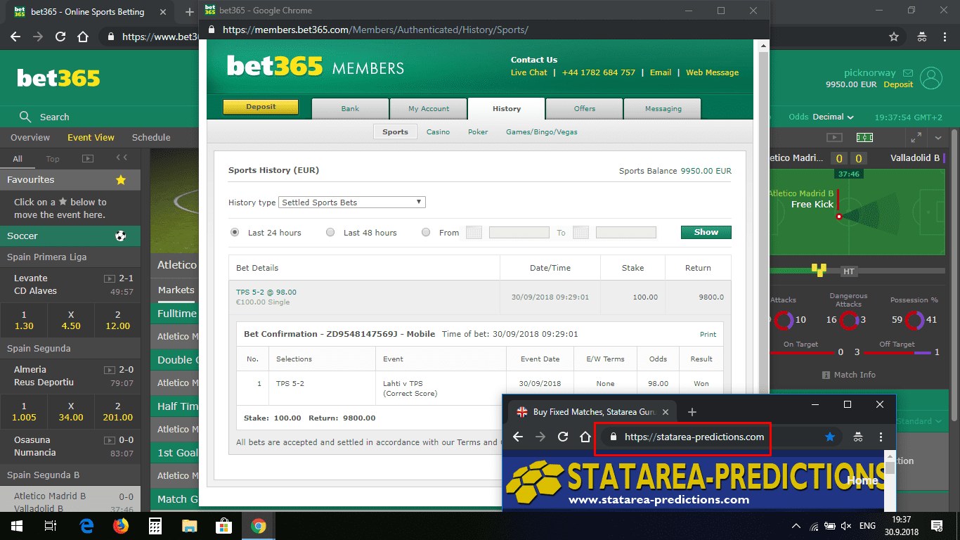 statarea fixed bets 1x2 30 09