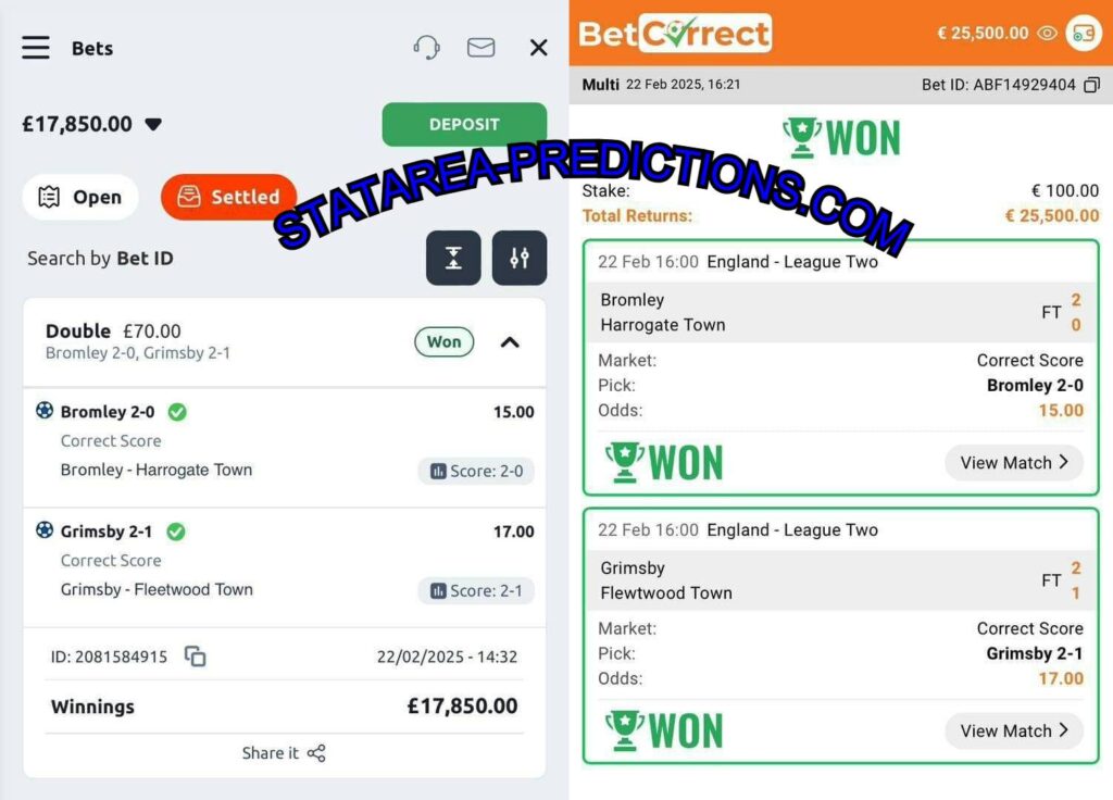 BET CORRECT FIXED MATCHES TIPS