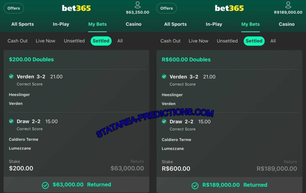 BET365 STATAREA FIXED GAMES