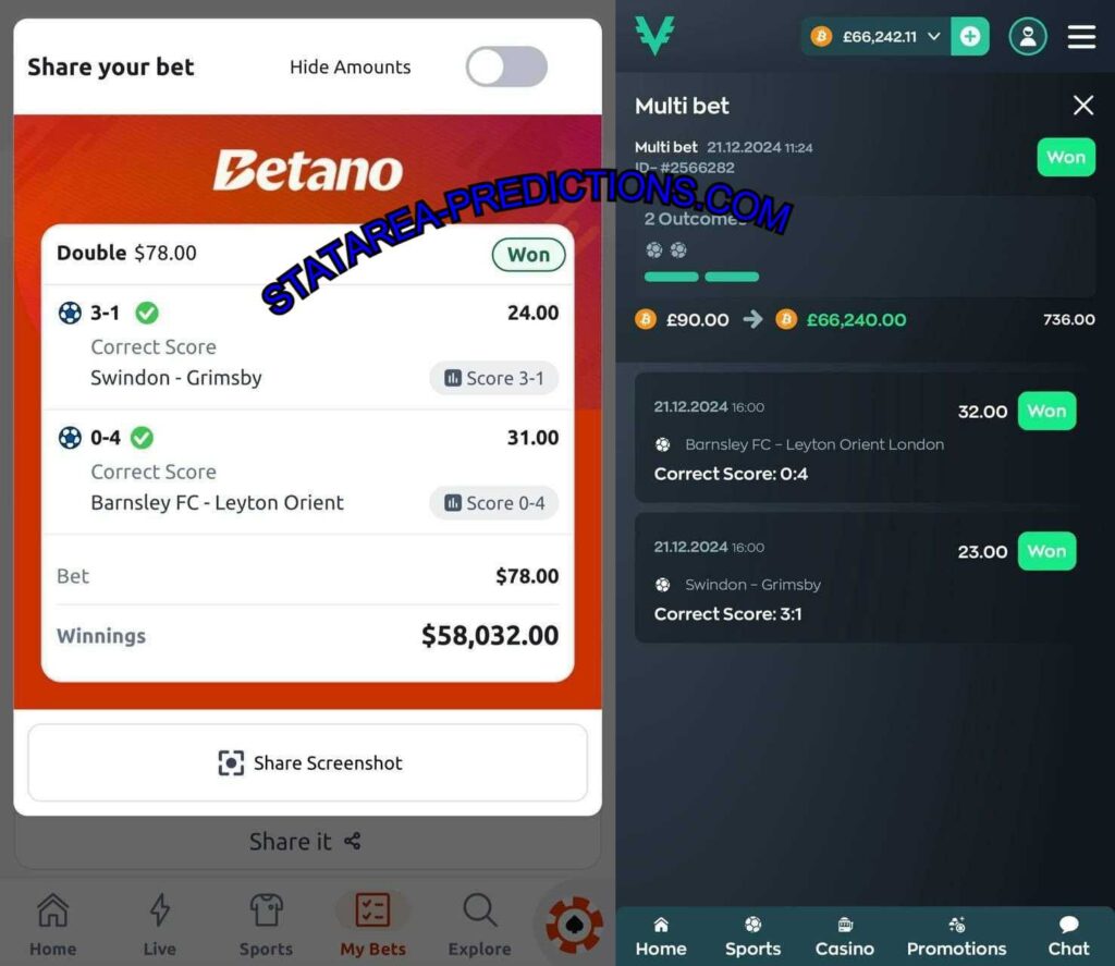 BETANO CORRECT SCORE FIXED MATCHES