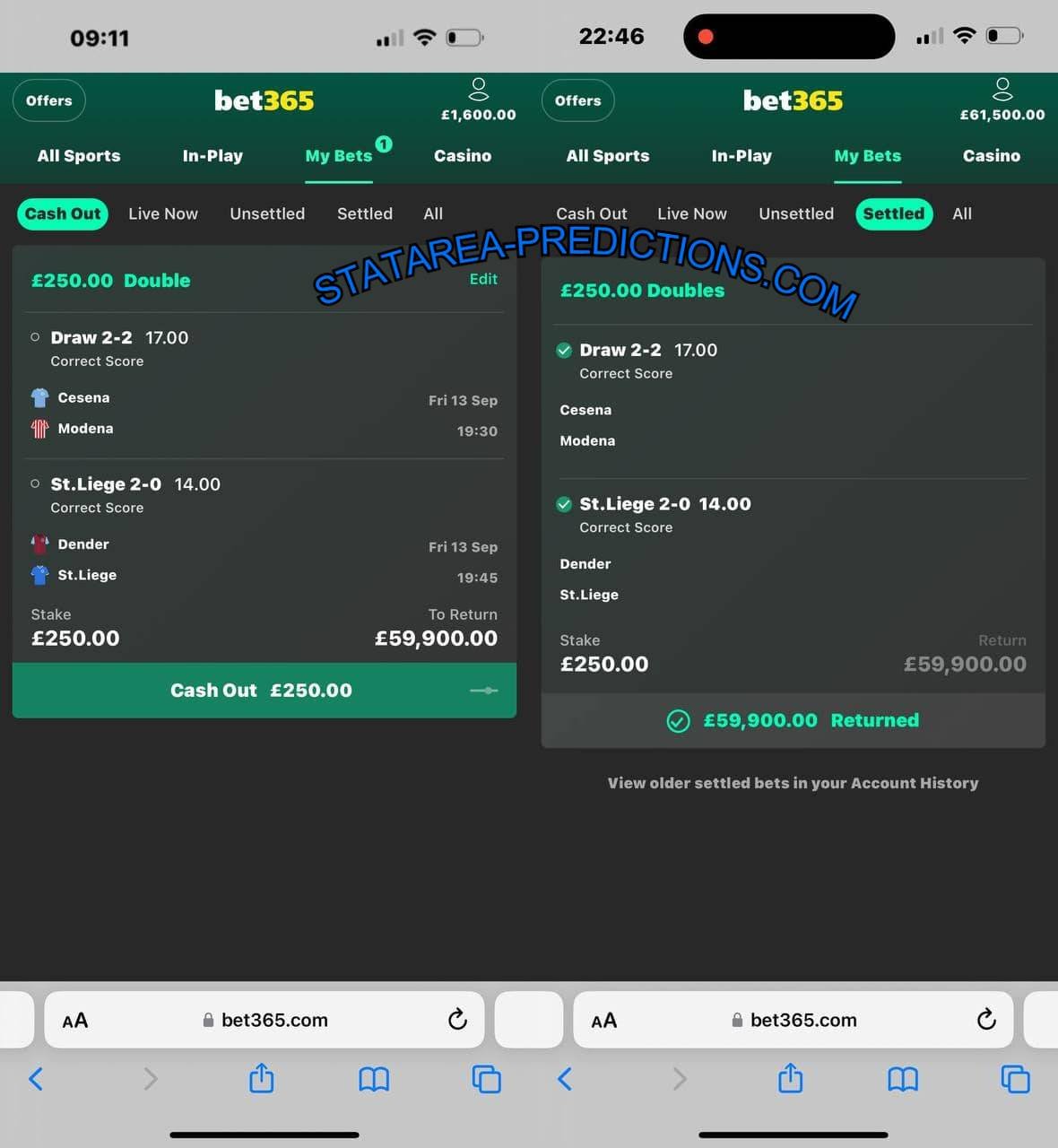 STATAREA FIXED CORRECT SCORE BET