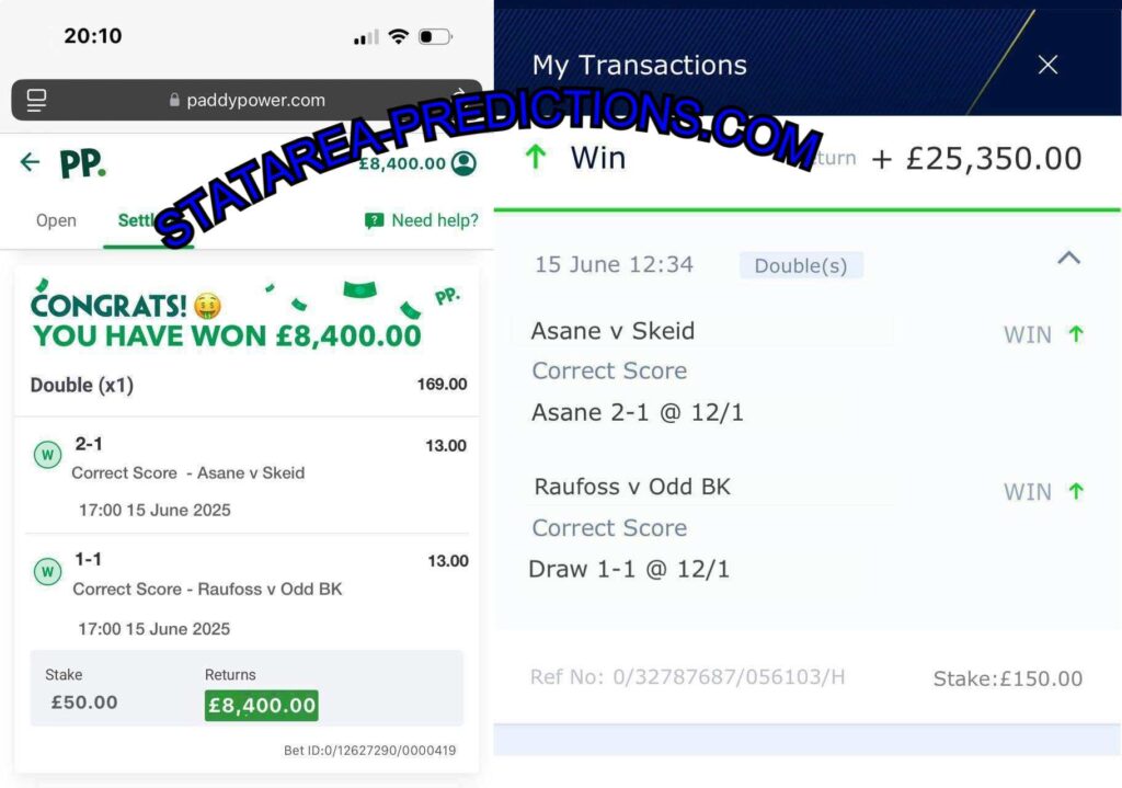 paddypower fixed correct score matches