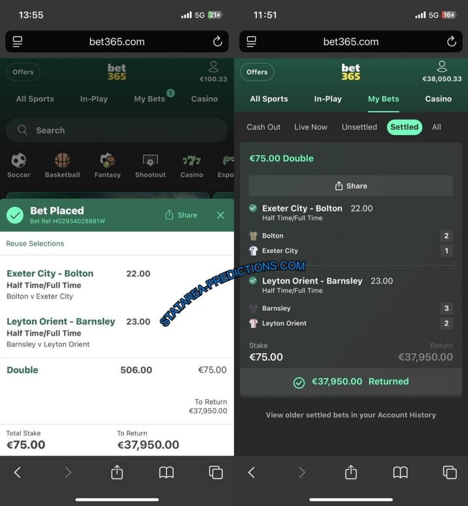 STATAREA BET365 FIXED MATCHES