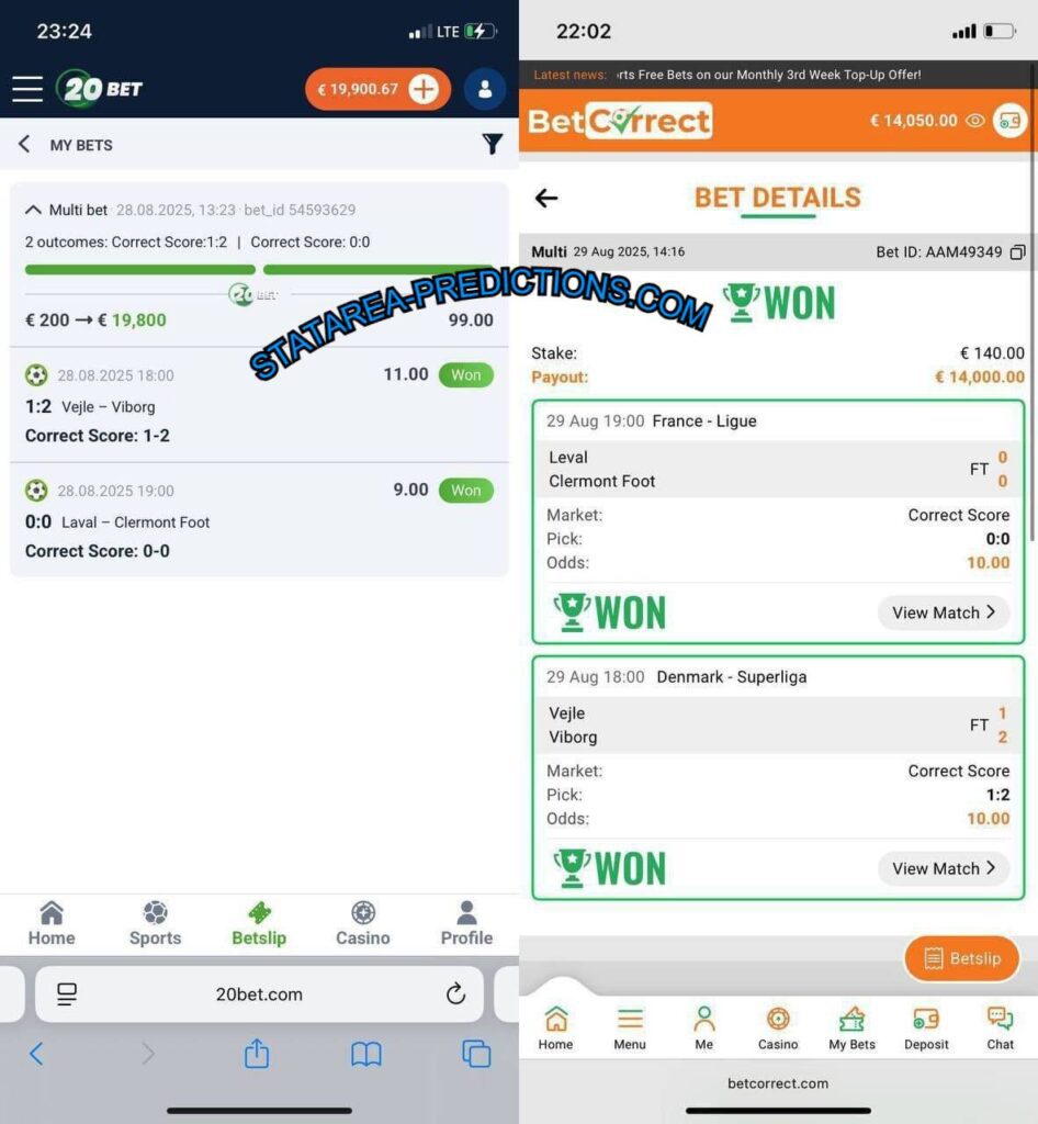20BET CORRECT SCORE BETTING TIPS