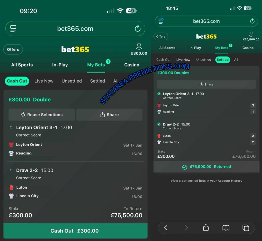 UNIBET CORRECT SCORE FIXED MATCHES BET365 FIXED MATCHES PREDICTIONS