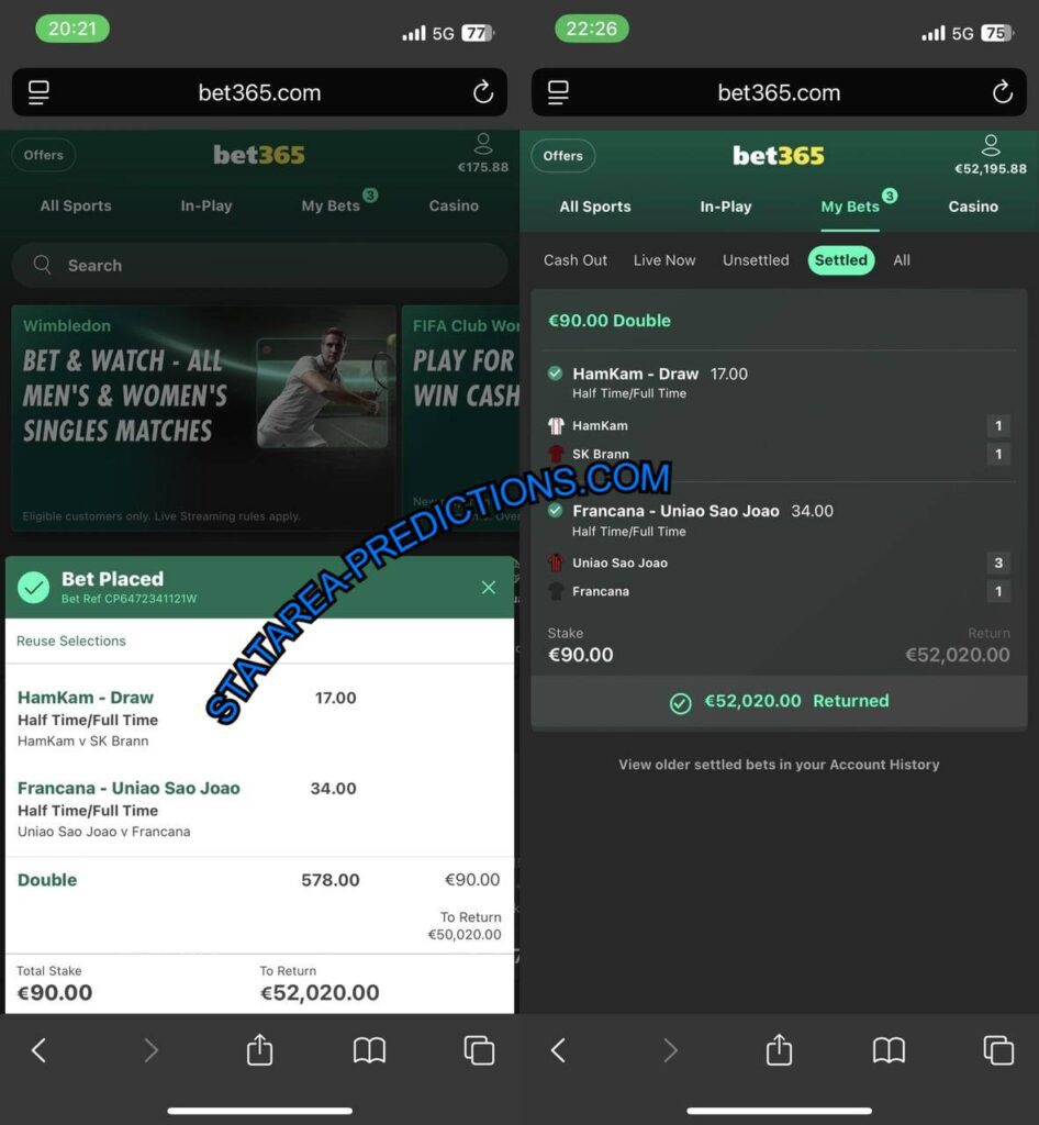 BET365 STATAREA FIXED GAMES