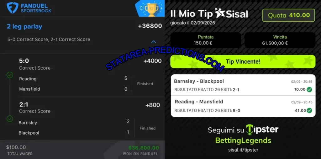 FANDUEL SAFE FIXED CORRECT SCORE MATCH FANDUEL SAFE FIXED CORRECT SCORE MATCH
