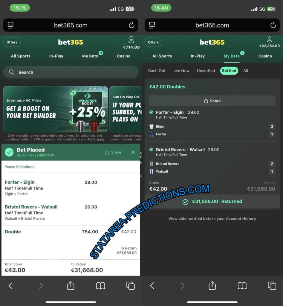 STATAREA HALFTIME FULLTIME FIXED BETS