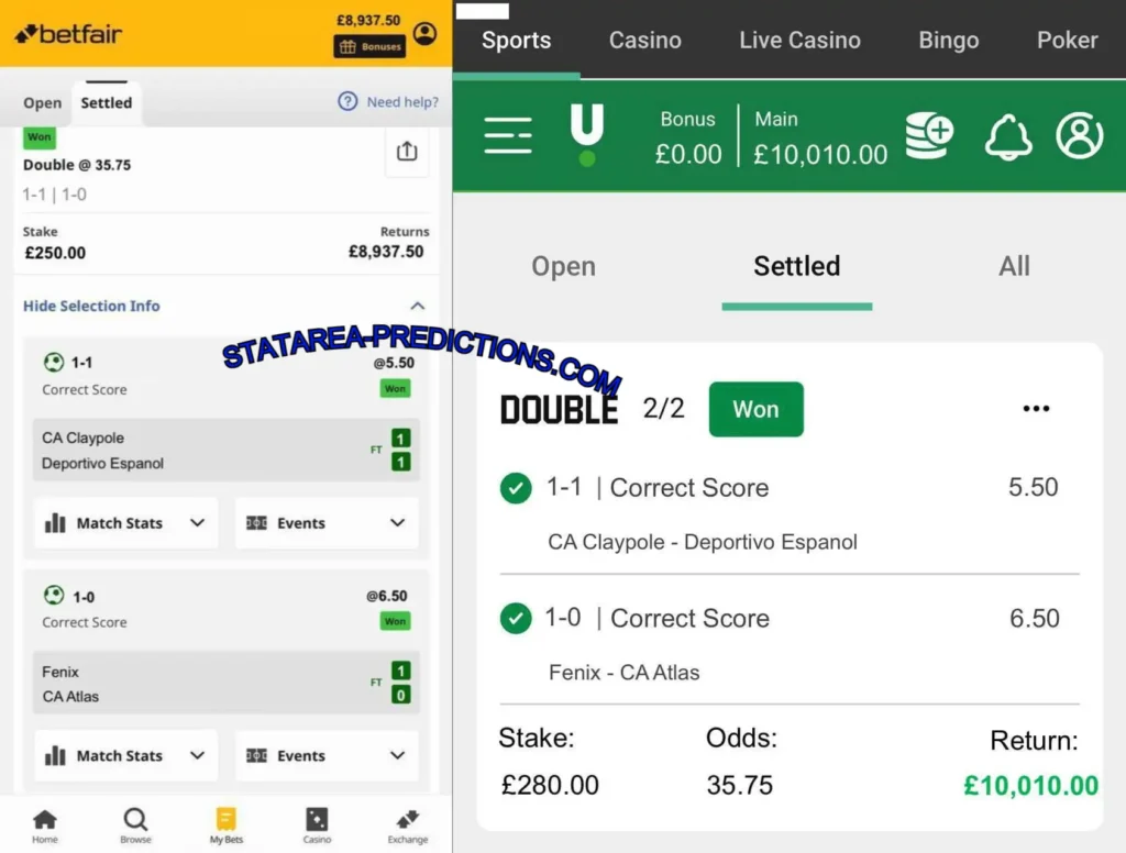 STAKE SURE CORRECT SCORE MATCHES UNIBET CORRECT SCORE MATCHES