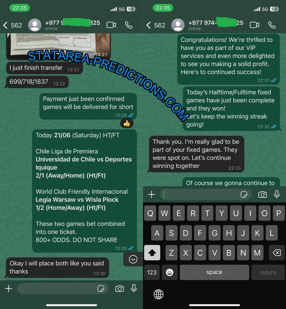 whatsapp fixed football games